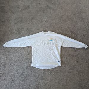 White Long Sleeve Shirt with‎ Colorful Chest Logo